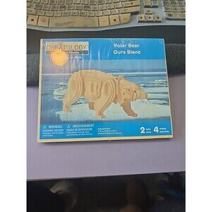 New In Original Package Creatology Wooden Puzzle 3D Polar Bear Our Blanc Model
